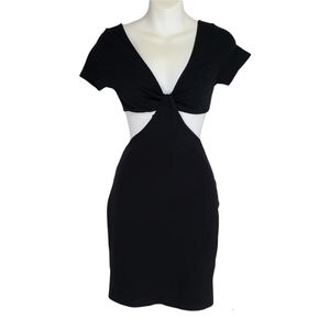 Zalalus Bodycon Cut Out Mini Dress Black Size Small